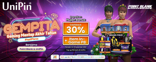 Banjir Bonus Cashback 30% + In-Game Item Point Blank di Akhir Tahun bareng UniPin